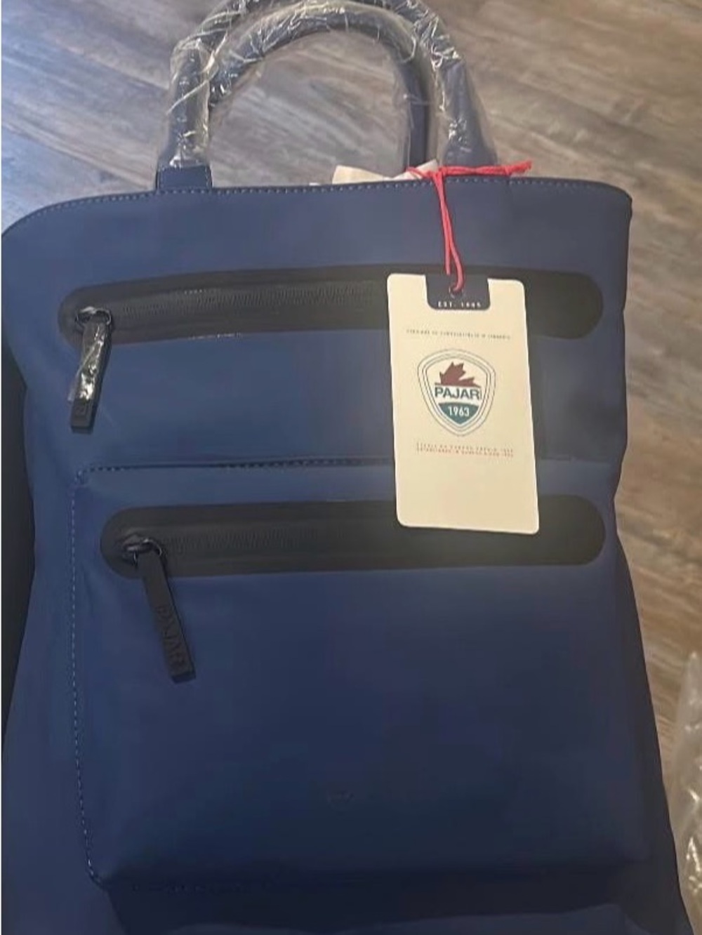 Pajar Navy Blue Tote with Dual Front Zippers